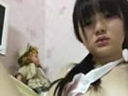Cute asian girl selfie playing with her pussy